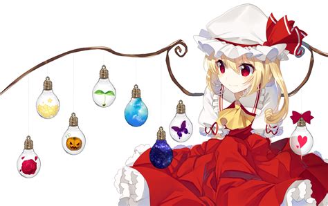 Blonde Hair Dress Flandre Scarlet Hat Red Eyes Touhou Vampire Wings Yusano Konachan Net