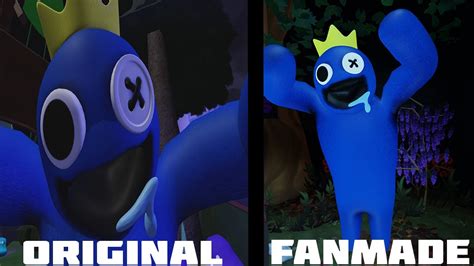 Rainbow Friends Chapter 2 Blue Jumpscare Original Vs Fanmade Youtube