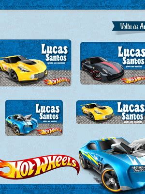 Etiquetas Escolares Hot Wheels Etiquetas Compre Produtos Personalizados No Elo
