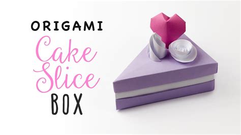 Origami Cake Slice Box Tutorial Triangular Box Paper Kawaii Youtube