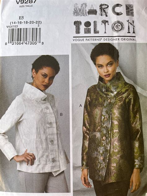 Vogue Uncut Marcy Tilton Wearable Art Jacket Loose Fitting