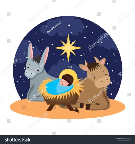 857 Donkey nativity Stock Vectors, Images & Vector Art | Shutterstock