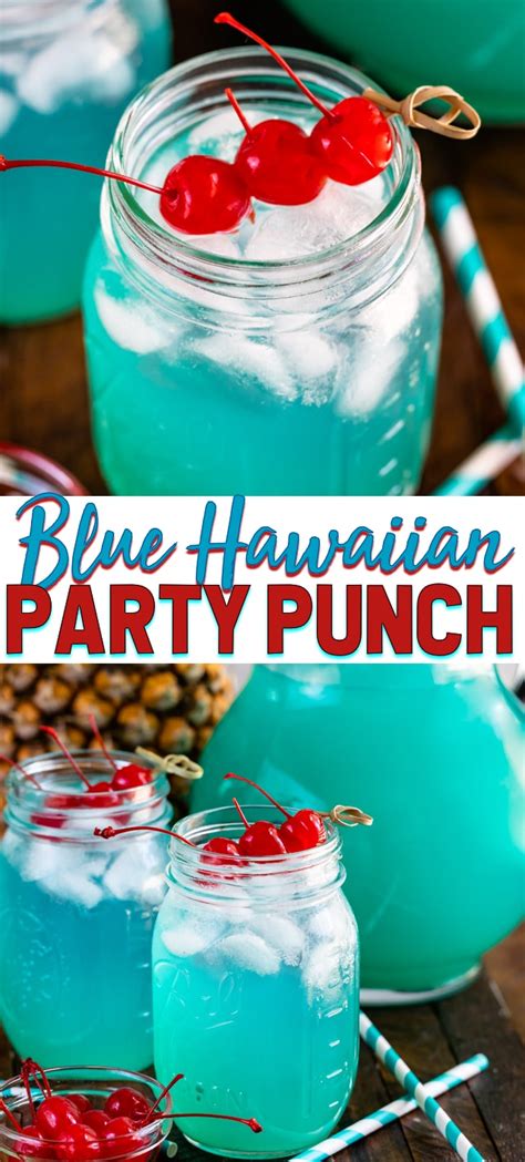 Blue Hawaiian Party Punch Recipe Party Punch Alcohol Party Punch