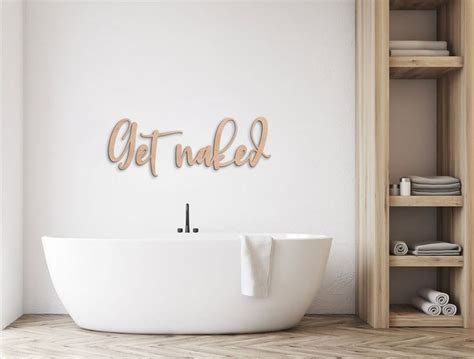 Get Naked Wall Art Get Naked Wood Words Get Naked Wood Sign Get Naked Bathroom Sign Bathroom