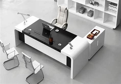 Modern Black Executive Office Desk