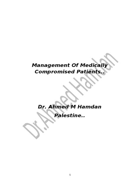 management  medically compromised patient