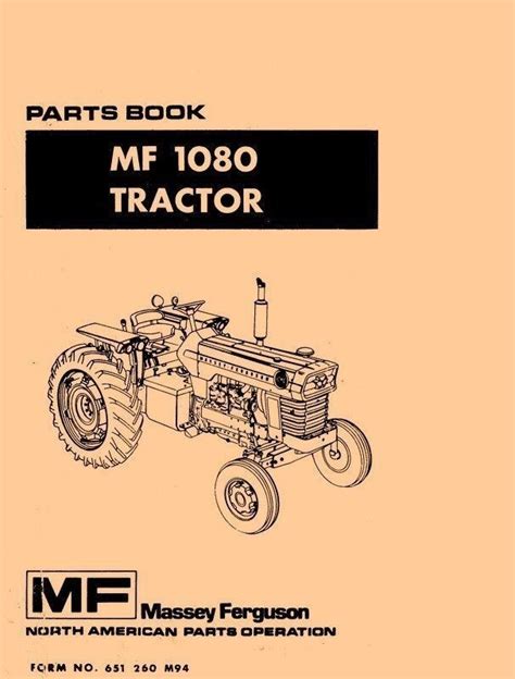 Massey Ferguson Mf 1080 Mf1080 Parts Book Manual Ebay