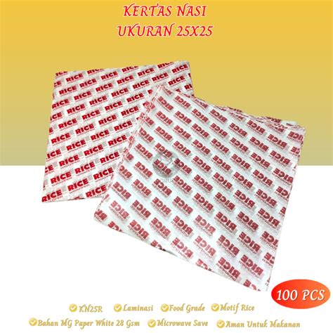 Jual Kertas Nasi KFC Kertas Nasi MCD Isi 100 Pcs KN25R Shopee Indonesia