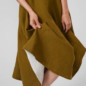 MOSS GREEN DRESS Long Linen Dress, Summer Clothing, Sleeveless Boho ...