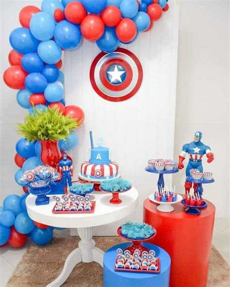 Decoração De Aniversário Do Capitão América