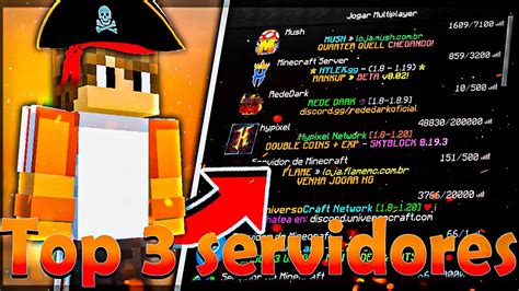 TOP 3 Melhores Servidores De MINECRAFT PIRATA BEDWARS E SKYWARS 2023