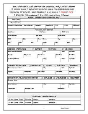 Form Nv Sex Offender Verification Change Fill Online Printable Fillable Blank Pdffiller