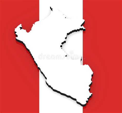 3d Kaart Van Peru Op De Nationale Vlag Stock Illustratie Illustration