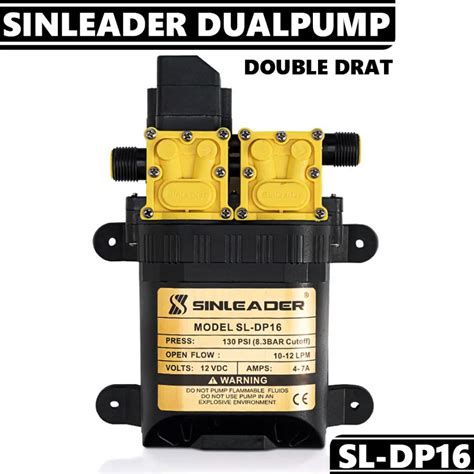 Jual Pompa DC 12V Sinleader Dual Pump DP 16 130 PSI 100W DOUBLE DRAT