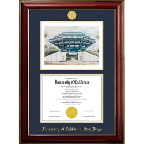 Classic Diploma Frame With Medallion And Lithograph By Jostens Uc San Diego Bookstore