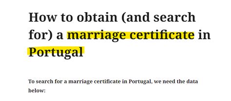 How To Obtain And Search For A Marriage Certificate In Portugal