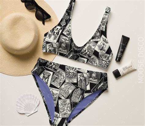 Gothic Bikini Tarot Card And Gothic Inspired Recycled High Waisted Bikini Divination