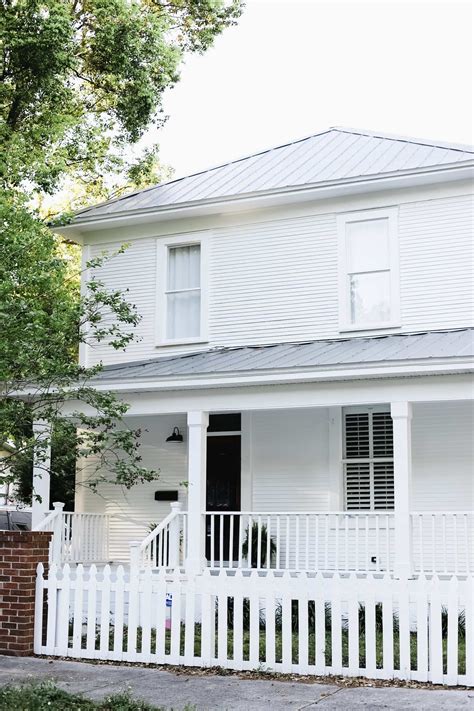 Our White Farmhouse Exterior Makeover - With the Blinks
