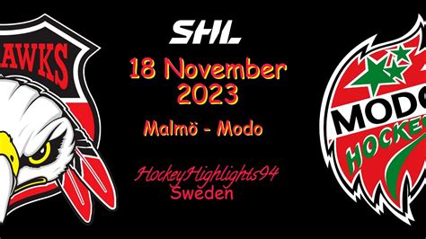 MALMÖ VS MODO | 18 NOVEMBER 2023 | HIGHLIGHTS | SHL | - YouTube