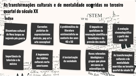 As Transforma Es Culturais E De Mentalidade Ocorridas No Terceiro