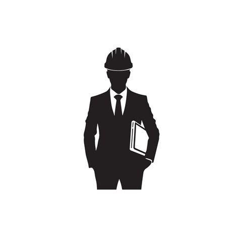 Engineer Silhouette Design Engineer Logo Icon Black And White