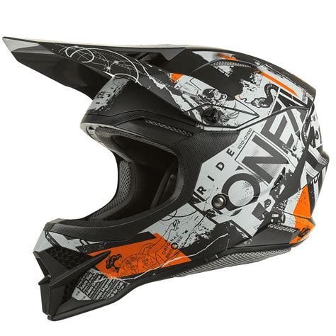 3SRS Helm SCARZ Black Gray Orange Motocross Helme Helme Helme