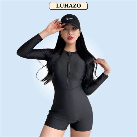 Đồ bơi nữ kín đáo cao cấp tay dài swimsuit 1 mảnh liền thân set bộ bikini đẹp tập gym đi biển 1