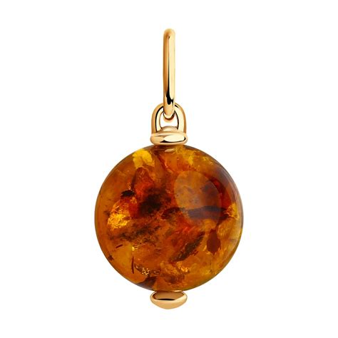 Подвеска из золота с янтарём SOKOLOV - купить в официальном интернет ...