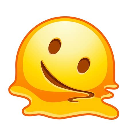 Hochwertiges Emoticon Schmelzendes Emoji Geschmolzenes Gelbes Gesicht