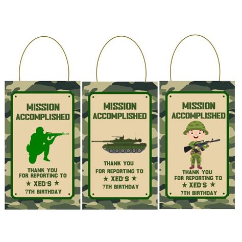 Military Army Soldier Theme Customize Birthday Loot Bag Army Loot Bag
