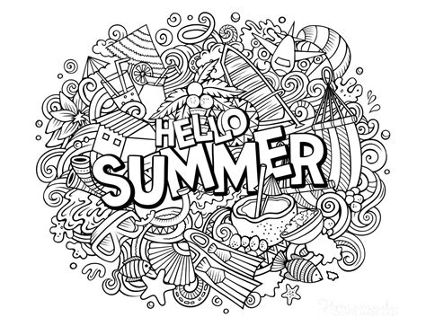 45 Printable Summer Coloring Pages For Adults And Kids Happier Human