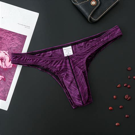 Mens Low Rise Bikini Elastic Bulge Pouch G String Briefs