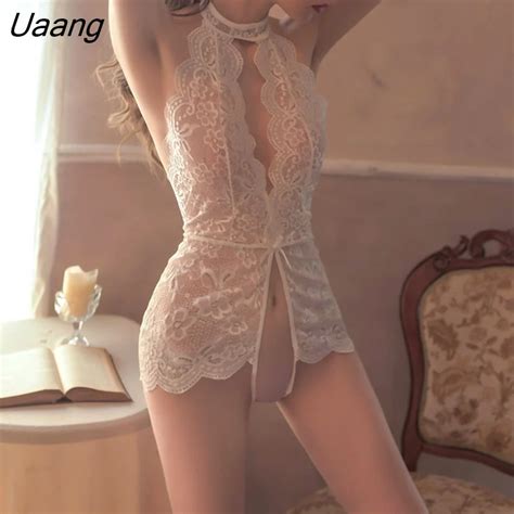 Uaang Size Women Pajamas Sexy Lingerie Pornos Suit Lace Underwear Set Body Transparent Exotic