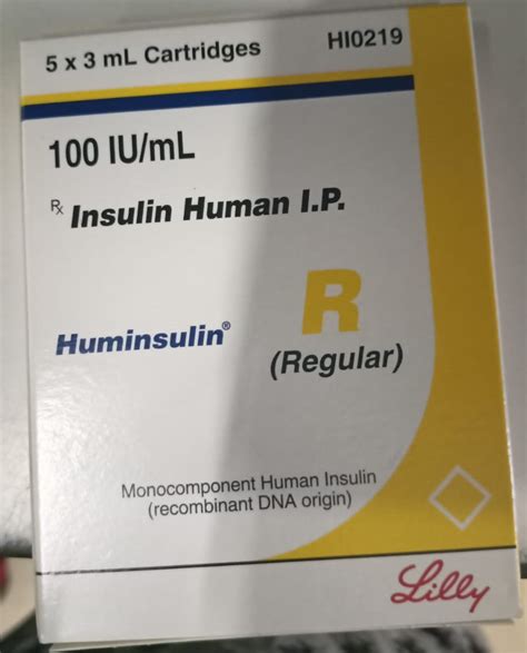 Buy Huminsulin R Insulin Human 100iuml X 3ml Cartridges Cartridge