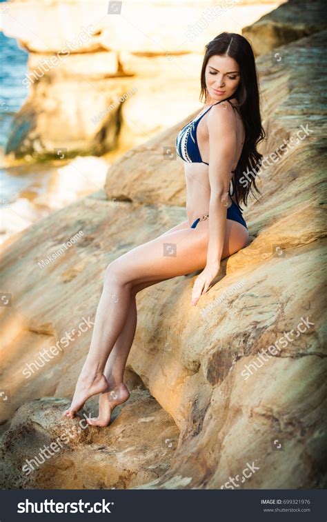 Sexy Brunette Girl Bikini Posing On Stock Photo Shutterstock
