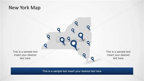 New York State With Gps Location Pins Slidemodel