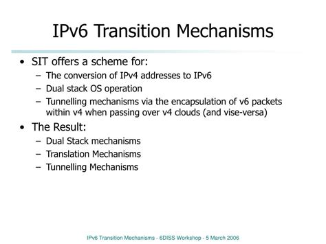PPT - IPv6 Transition Mechanisms, their Security and Management ...