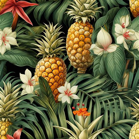 hawaiian floral seamless pattern  stock photo public domain pictures