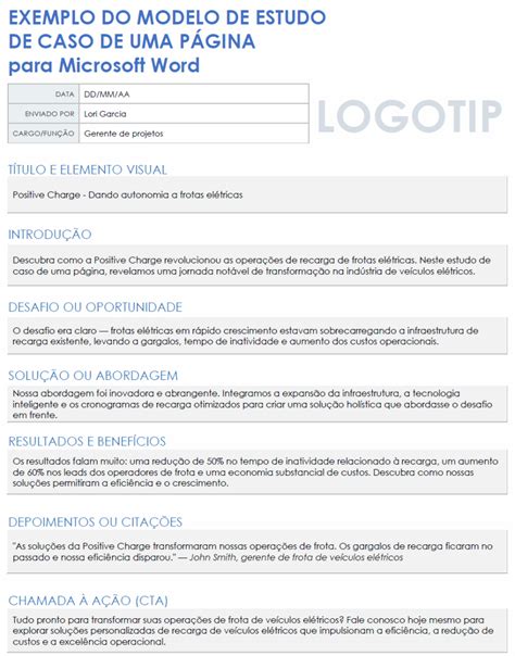 Modelos gratuitos de estudo de caso em MS Word