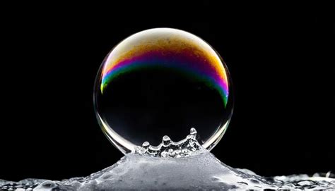 Premium Photo Beautiful Rainbow Soap Bubbles Isolated On Black Background