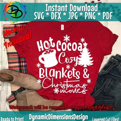 Christmas Svg Hot Cocoa Christmas Movies Blanket Holiday Etsy