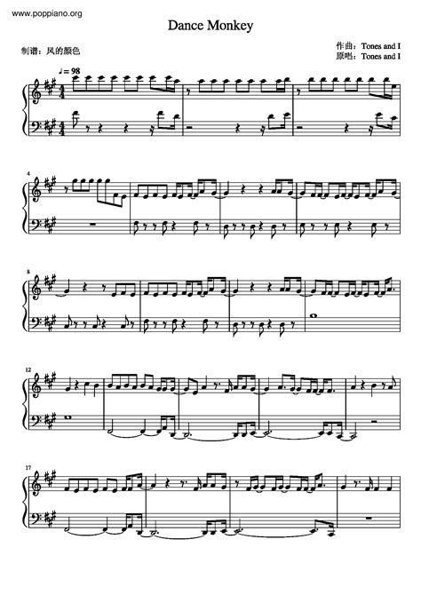 Tones And I Dance Monkey Sheet Music Pdf Free Score Download ★