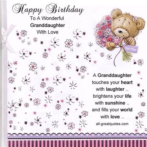 Granddaughter Birthday Card Quotes Birthday Cards To Make