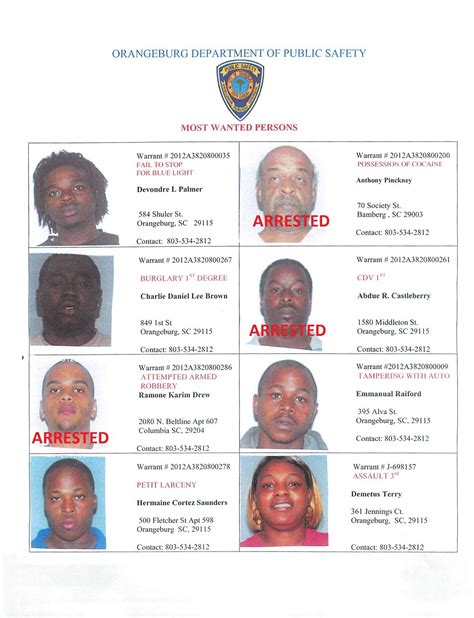 Arrest Records - Orangeburg County, SC (Arrests & Mugshots)