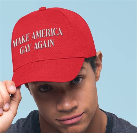 Make America Gay Again Embroidered Dad Hat Cute Gay Pride Dad Hat Queer Lgbtq Baseball Hat