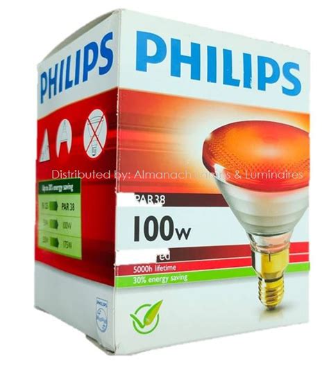 Philips PAR38 IR 100W E27 240V Infra Red Lamp Almanach Lamps