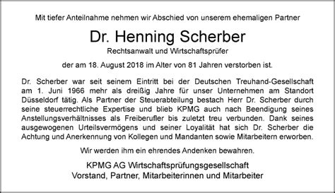 Alle Traueranzeigen F R Henning Scherber Trauer Rp Online De