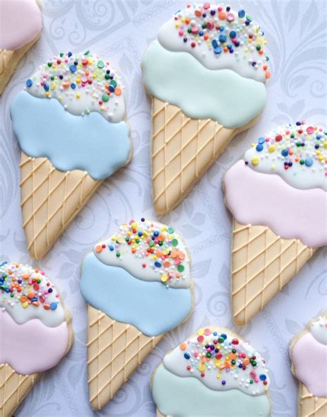 Pastel Ice Cream Cone Cookies With Sprinkles One Dozen Decorated