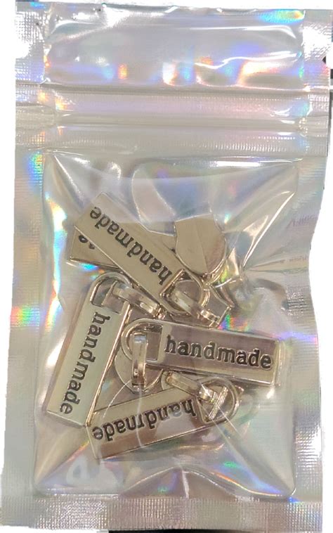 Handmade 5 Zipper Pulls Silver 5pk