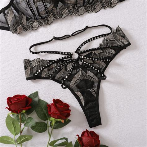 Women Lingerie Gather Push Up Bra And Panty Set Babydoll Bodysuit Underwear Ebay